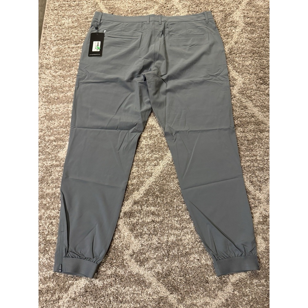 Primo Pants Men's Size 40 Gray Golf Casual Chino‎ Performance Jogger Ankle Zip